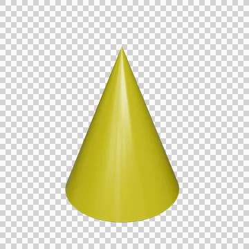 Yellow cone in perspective, isolated on transparent background PNG Stock Illustration