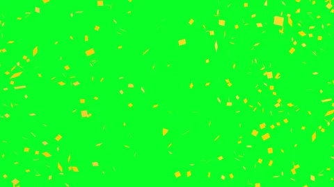 Yellow confetti explodes from all sides on green screen. Stock Footage 283987874