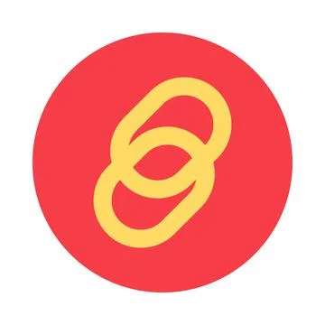 Yellow Connected Chain Elements On Red Icon Illustrazione stock