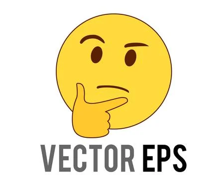 Yellow considering face with right hand flat icon Stock Illustration