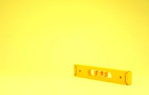 Yellow Construction bubble level icon isolated on yellow background. Waterpas 库存插图