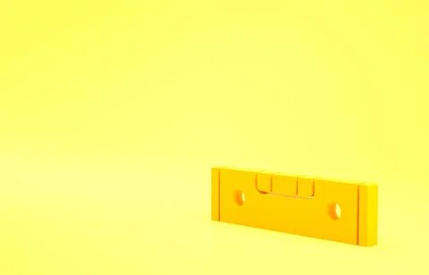 Yellow Construction bubble level icon isolated on yellow background. Waterpas 库存插图