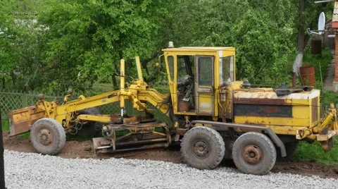 Yellow Construction Bulldozer 스톡 동영상 63461954