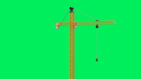 Yellow construction crane isolated Video stock 160656985
