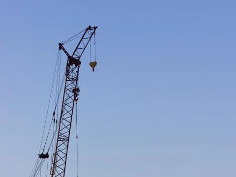 Yellow construction crane Stock Photos