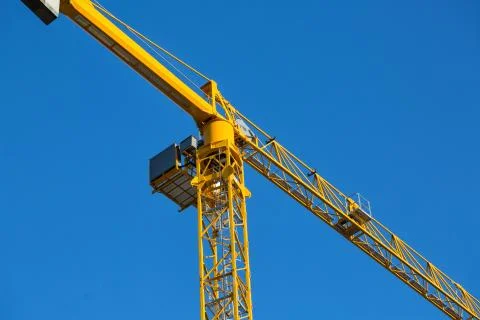 Yellow construction crane Foto stock