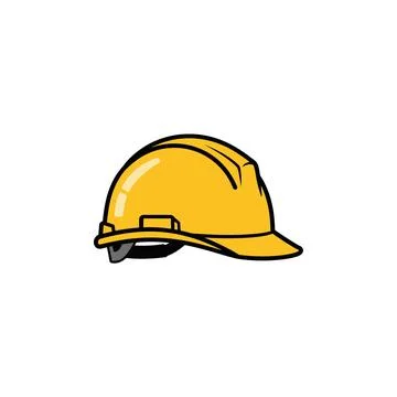 Yellow construction hard hat icon Stock Illustration