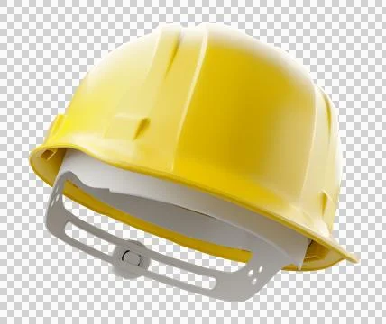 Yellow Construction Hard Hat Isolated. Transparent PNG. Stock Illustration