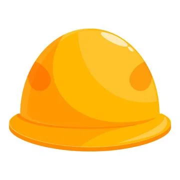 Yellow construction hard hat protecting head from injury on building site Stock Illustration