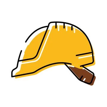 Yellow construction hard hat representing worker safety Stock Illustration
