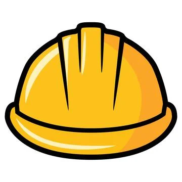 Yellow Construction Hard Hat Safety Helmet Flat Vector Icon Stockillustratie