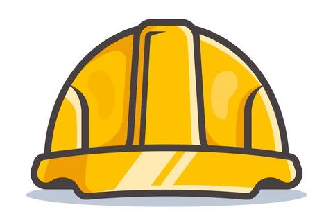 Yellow construction helmet. Stock Illustration