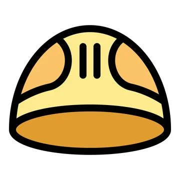 Yellow construction helmet protecting head from falling objects イラスト素材