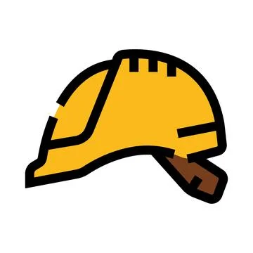 Yellow construction safety hard hat icon illustrating worker protection Stock Illustration