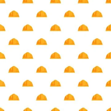 Yellow construction safety hard hat seamless pattern Stock Illustration