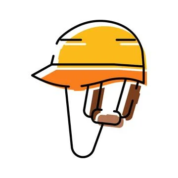 Yellow construction safety hard hat protecting head Stock Illustration