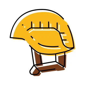 Yellow construction worker hard hat safety equipment icon Stock Illustration