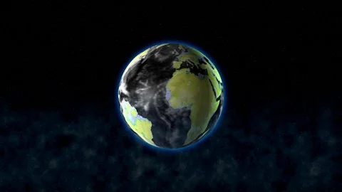 Yellow Continents through the clouds Stock Footage 128232801