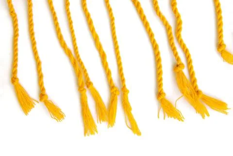 Yellow cord on a white background Stock Photos