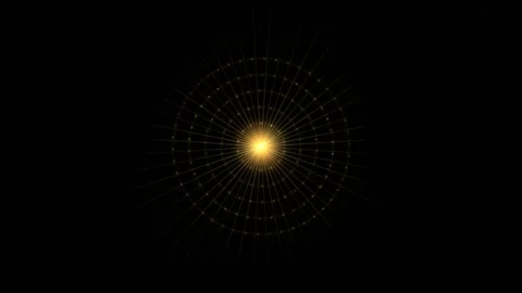 Yellow core radiates outward in concentric lines against black Stock Footage 330059589