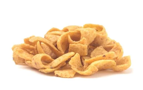 Yellow Corn Chips on a White Background Stock-Fotos