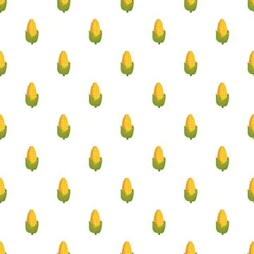 Yellow corn cobs forming a seamless pattern Illustration