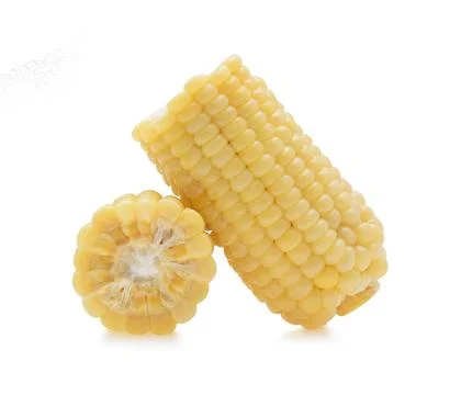 Yellow corn isolated on the white Stock Photos