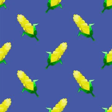 Yellow Corn Seamless Pattern Stock Illustration