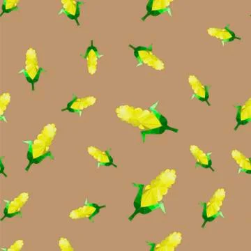 Yellow Corn Seamless Pattern Stock Illustration