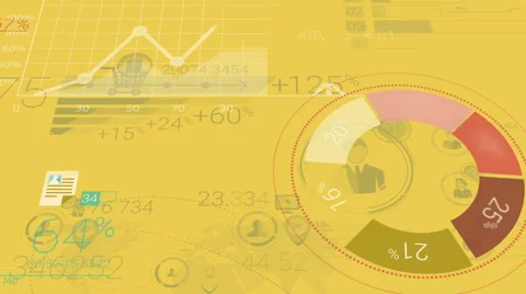 Yellow Corporate Background With Abstract Elements Of Infographics 스톡 동영상 67267122