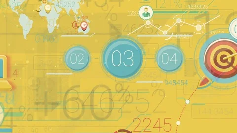 Yellow Corporate Background With Abstract Elements Of Infographics Stock Footage 71479848