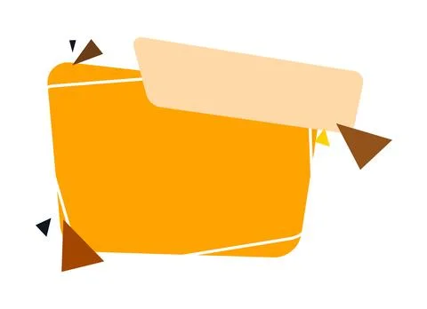Yellow corporate presentation banner with tab, Geometric folder style title c Stock Illustration