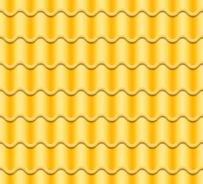 Yellow Corrugated Tile Vector. Seamless Pattern. Classic Ceramic Tiles Cover イラスト素材