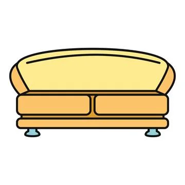 Yellow couch representing comfort and home interior decor Stock Illustration