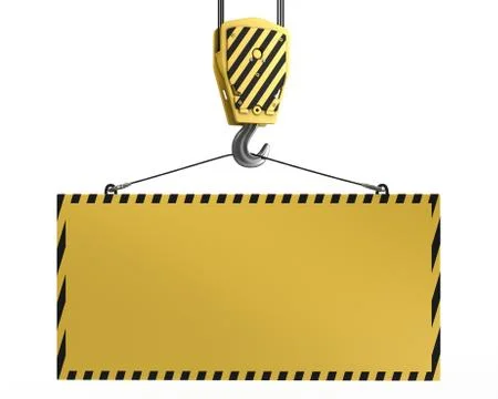 Yellow crane hook lifting blank yellow for design purposes Stock Illustration