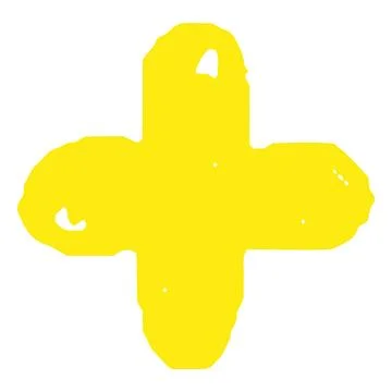 Yellow crayon flower, vector scribble chamomile, daisy plant chalk pencil Stock Illustration