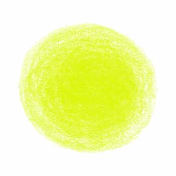 Yellow crayon scribble texture stain isolated on white background Stock Illustration