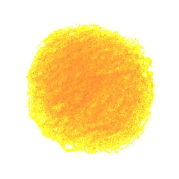 Yellow crayon scribble texture stain isolated on white background Stock Illustration