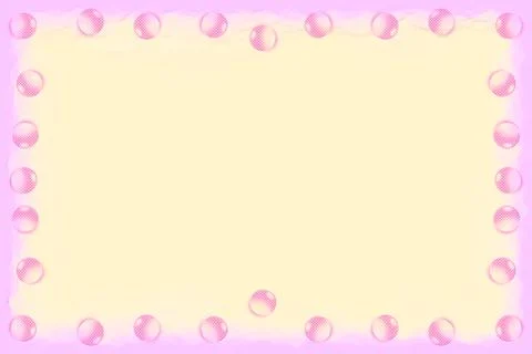 Yellow cream backdrop in pink frame from blobs drops by side Illustrazione stock