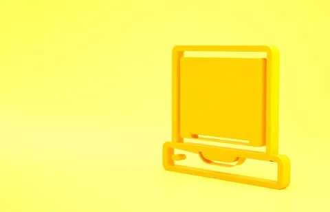 Yellow Creating robot icon isolated on yellow background. Artificial intellig Illustrazione stock