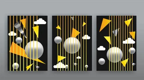Yellow creative futuristic abstract vector background, dynamic modern yellow  Stock Illustration