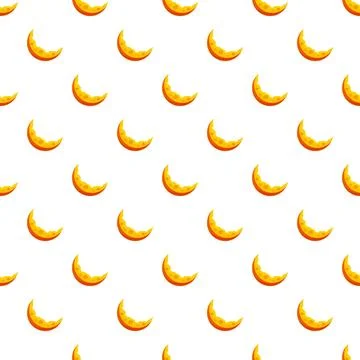 Yellow crescent moon celestial seamless wallpaper pattern Stock Illustration