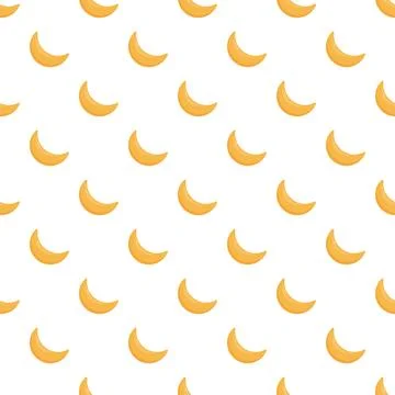 Yellow crescent moon repeating seamless pattern background Stock Illustration