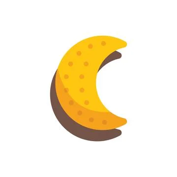Yellow crescent moon shining with a pattern of dots 스톡 일러스트