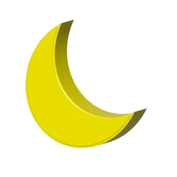 Yellow crescent moon vector icon on a blue night sky Stock Illustration