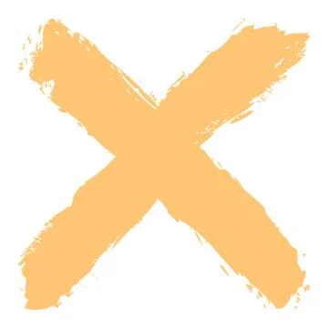 Yellow criss cross brushstroke delete sign Stock-Illustration