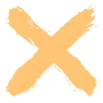 Yellow criss cross brushstroke delete sign Stock-Illustration