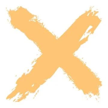 Yellow criss cross brushstroke delete sign 스톡 일러스트