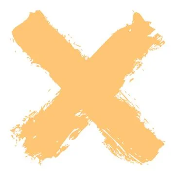 Yellow criss cross brushstroke delete sign Stock-Illustration