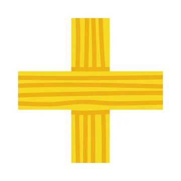 Yellow Cross Geometric Element and Shape for Creative Design Vector Illustration 스톡 일러스트